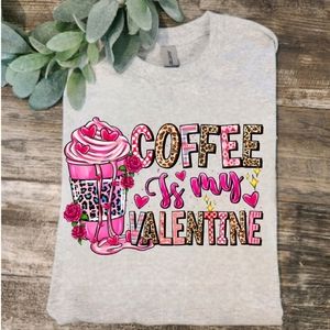 Valentine's day shirt coffee is my valentine hearts humor